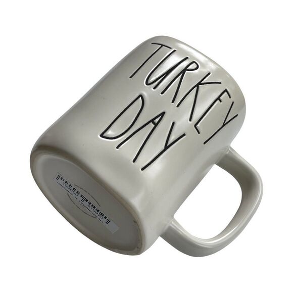 Rae Dunn Thanksgiving Inspired Coffee Mug (Turkey Day Ivory/Orange) NWOT - Picture 3 of 8